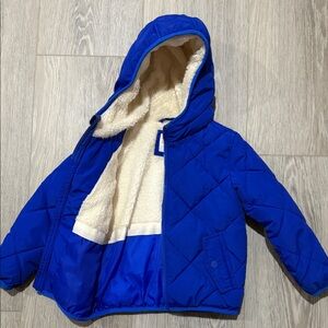 Cat & Jack Royal Blue Puffer Jacket with Cream Lining